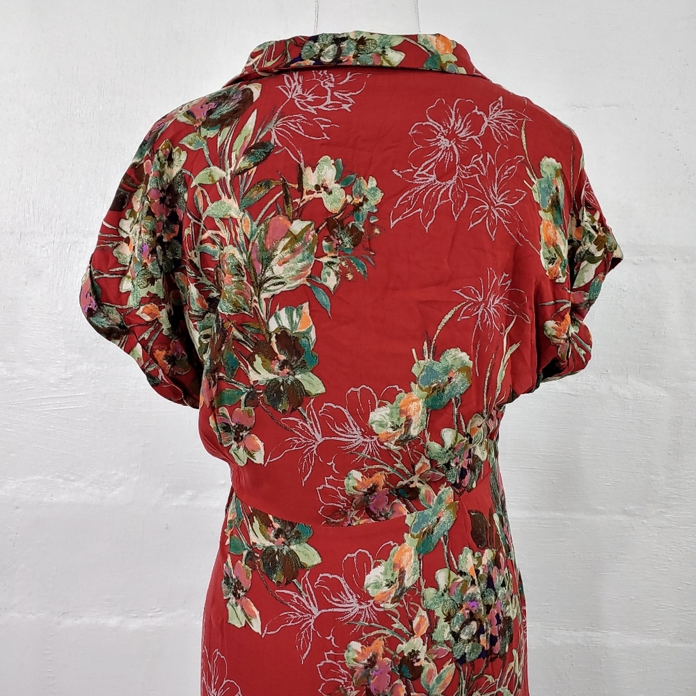 Skies Are Blue Red Floral Dress - Picture 13 of 16